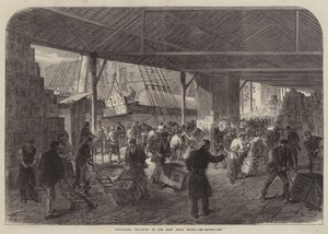 Descargando barcos de té en los muelles de East India de Sir John Charles Robinson